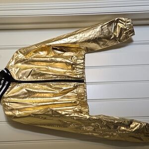 Gold Metallic Bomber Jacket And Matching Pants
